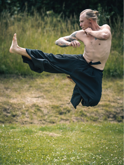 Trollfelsen Mitelalter Gewandung Hose Samurai Kenshin Schwarz Aktion